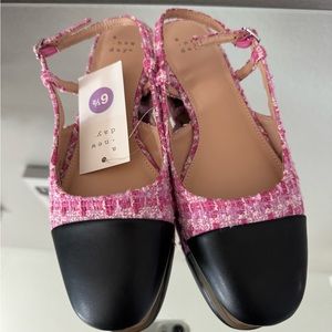 Slingback tweed ballet flats brand new size 6.5